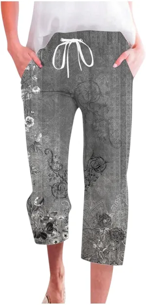 PTOLOCIF Women's Cotton Linen Pants High Waisted Long Palazzo Pants Wide Leg Cotton Linen Lounge Pant Trousers with Pockets