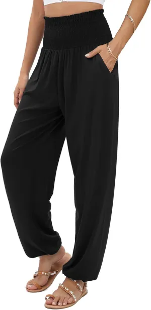QIANXIZHAN Women's Harem Pants, Joggers Sweatpants Lounge Yoga Boho Clothes with Pockets