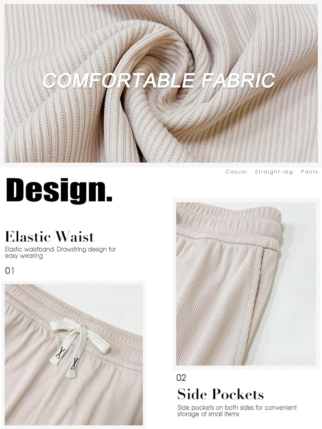 QIANXIZHAN Women's Work Pants, Wide Leg Lounge Pants Pajama Boho Casual Workout Sweatpants Joggers New