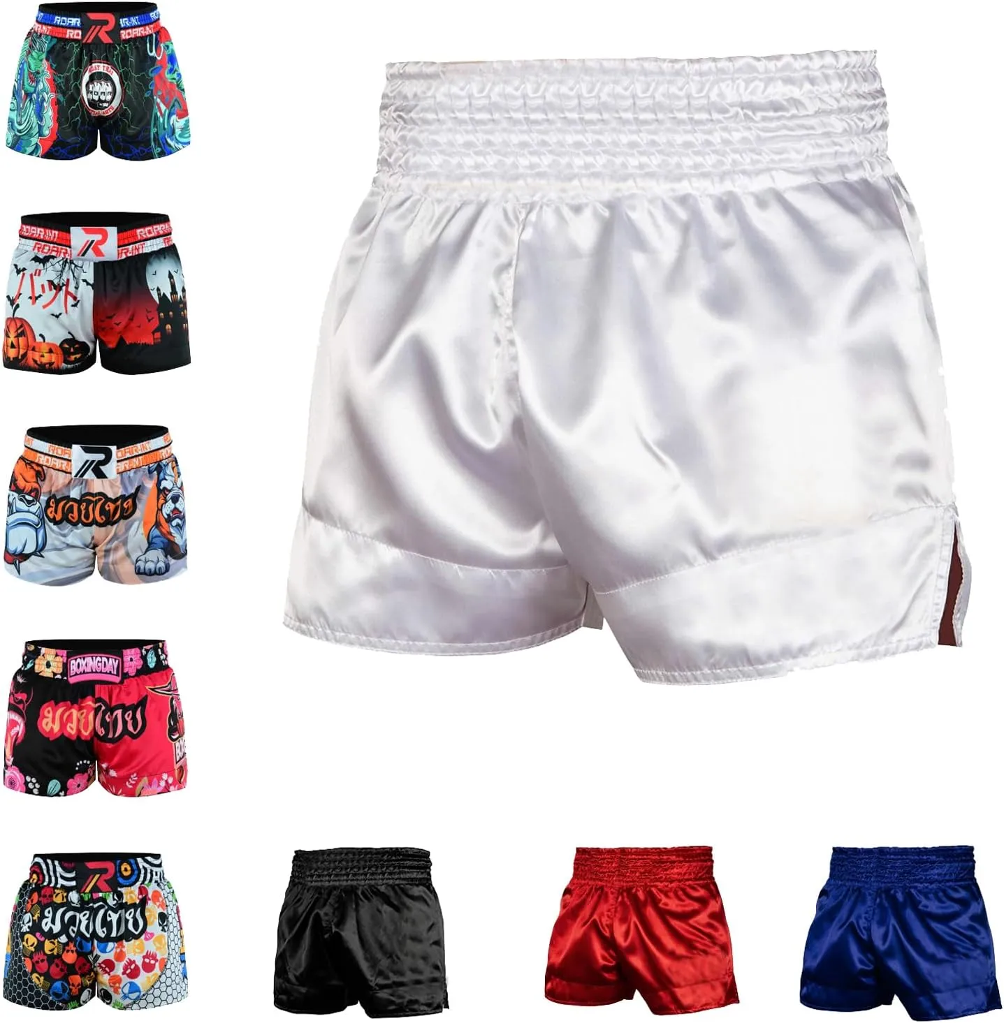 ROAR-INT Kid's Muay Thai Shorts Martial Arts MMA Kickboxing Shorts for Boys Girls Boxing Trunks Shorts