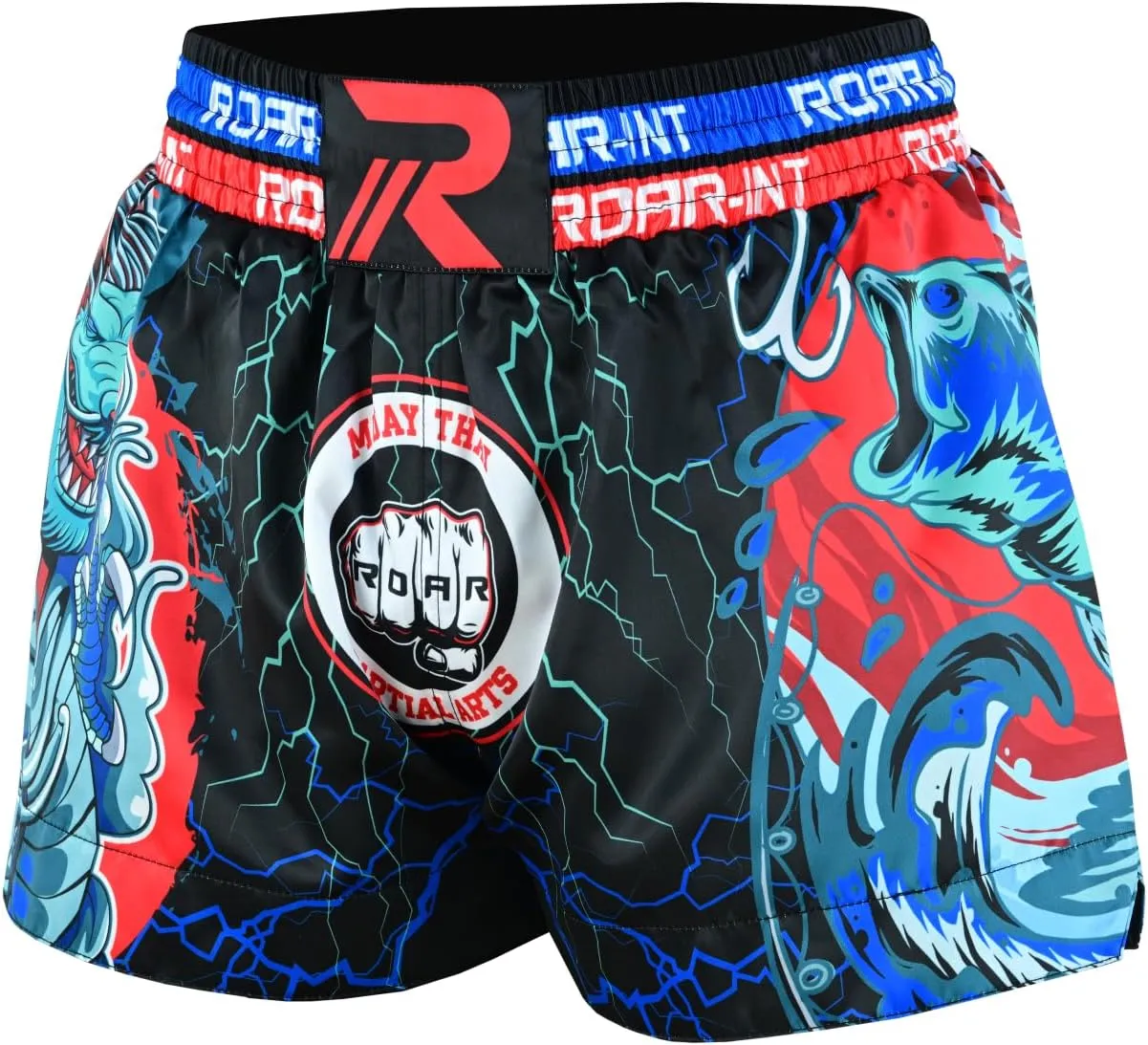 ROAR-INT Kid's Muay Thai Shorts Martial Arts MMA Kickboxing Shorts for Boys Girls Boxing Trunks Shorts