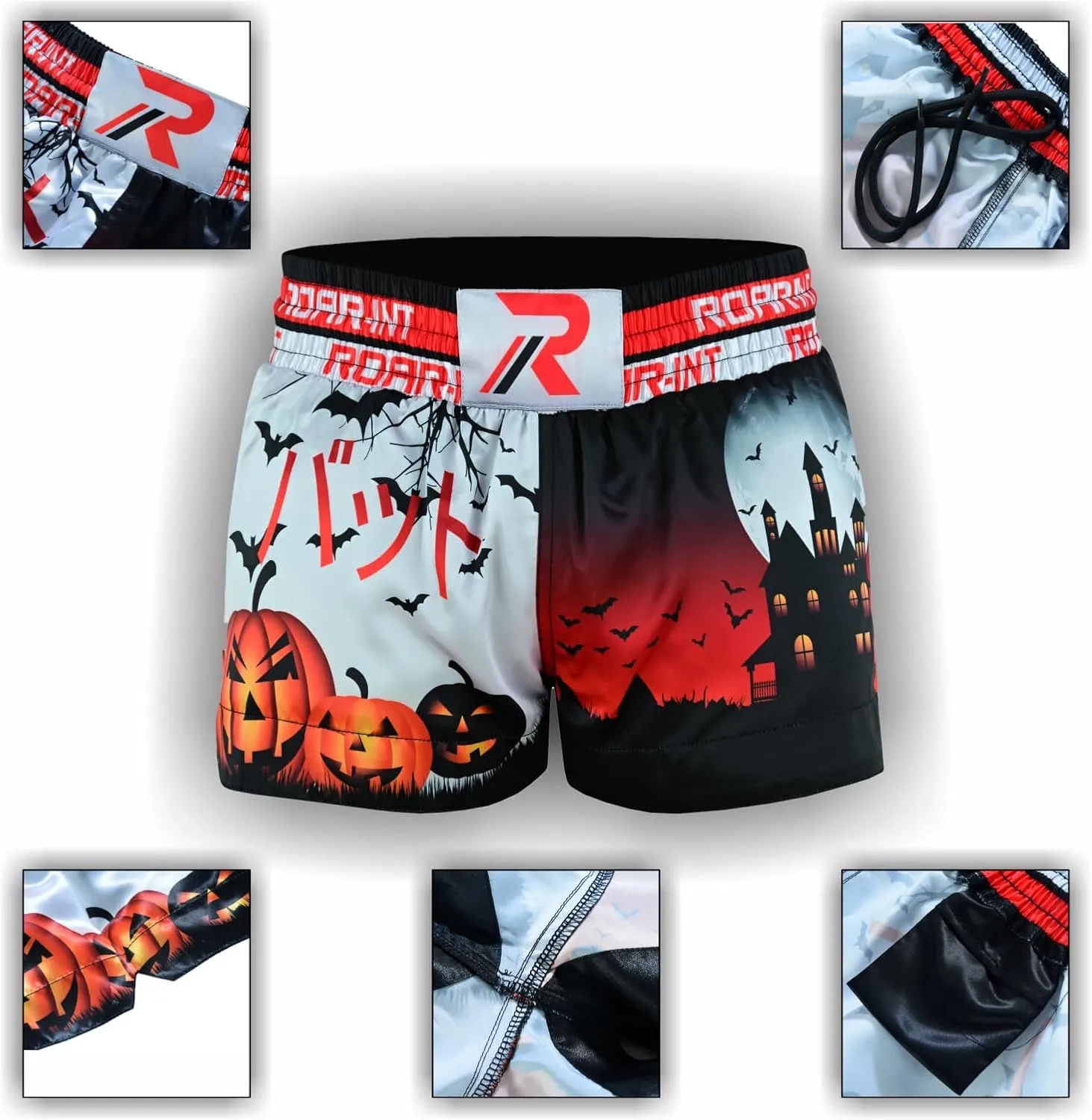 ROAR-INT Kid's Muay Thai Shorts Martial Arts MMA Kickboxing Shorts for Boys Girls Boxing Trunks Shorts