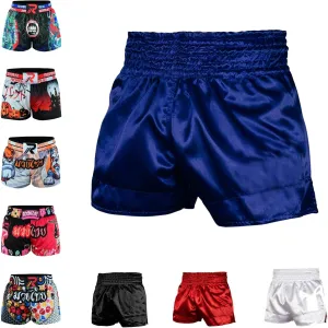 ROAR-INT Kid's Muay Thai Shorts Martial Arts MMA Kickboxing Shorts for Boys Girls Boxing Trunks Shorts