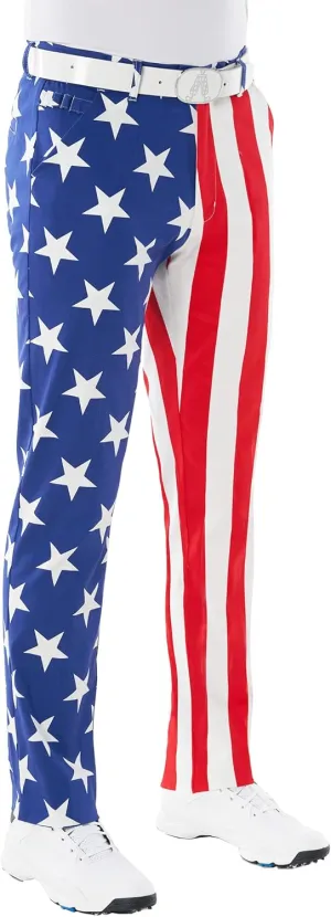 Royal & Awesome American Golf Pants  USA Flag Design, Patriotic, Relaxed Fit, American Flag, Red White Blue, USA Golf Pants, Fourth of July, 40" Waist, 34" Leg