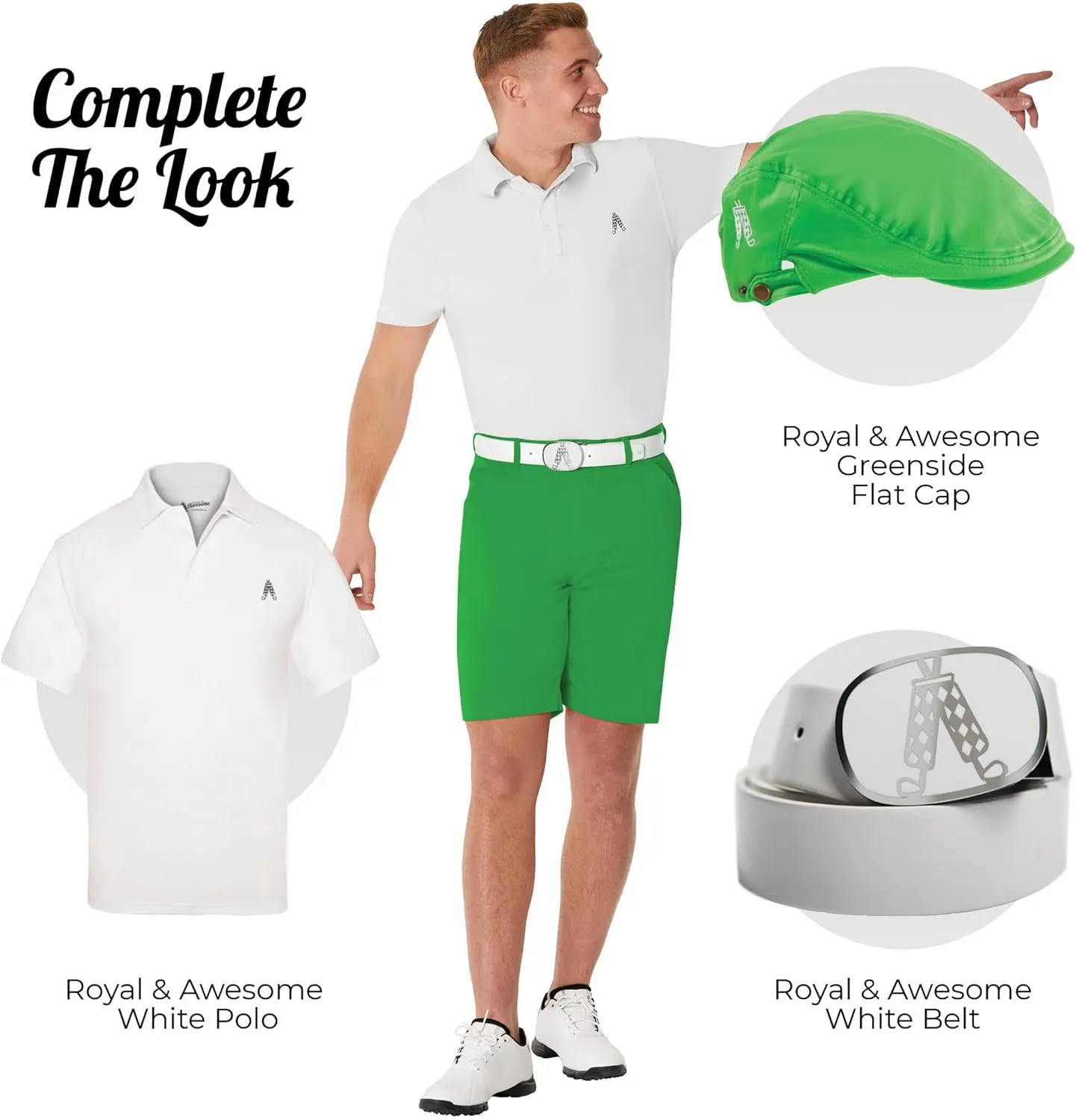 Royal & Awesome Men's Golf Shorts, Golf Shorts for Men, Golf Shorts Men