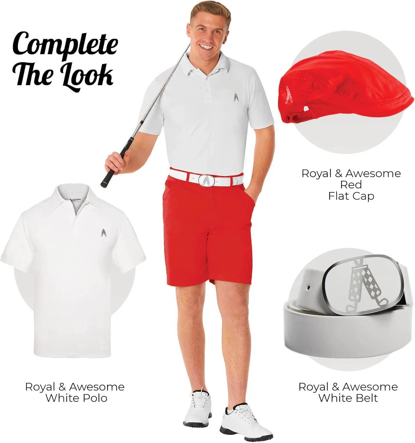 Royal & Awesome Men's Golf Shorts, Golf Shorts for Men, Golf Shorts Men