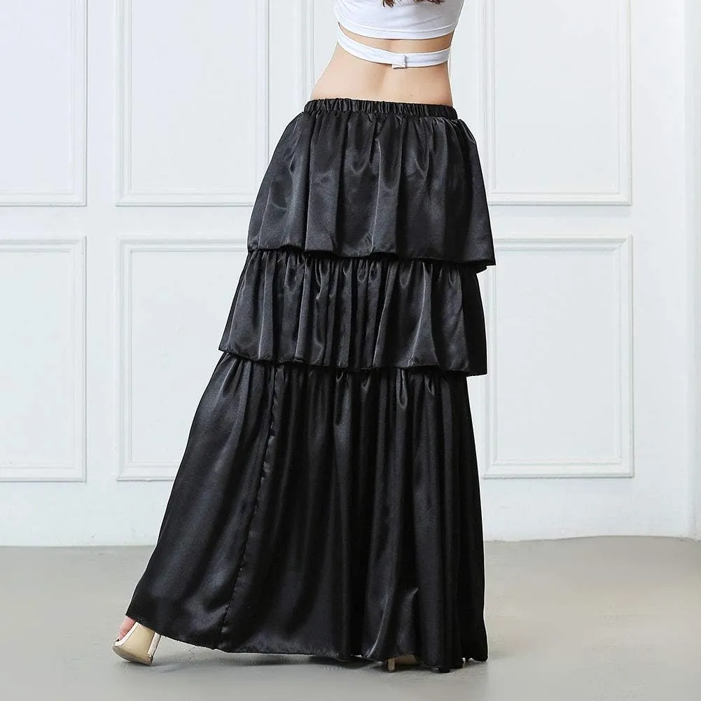 ROYAL SMEELA Belly Dance Skirt Long Belly Dancing Skirt for Women Belly Dancer Costume Bellydance Skirts Slit Carnival Outfit