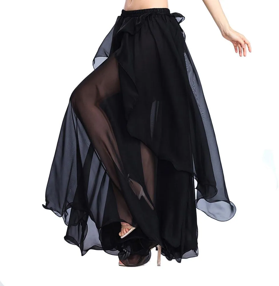 ROYAL SMEELA Chiffon Fairy Belly Dance Skirt Large Swing Skirts Women Belly Dancing Practice Clothing One Size, 11 Colors