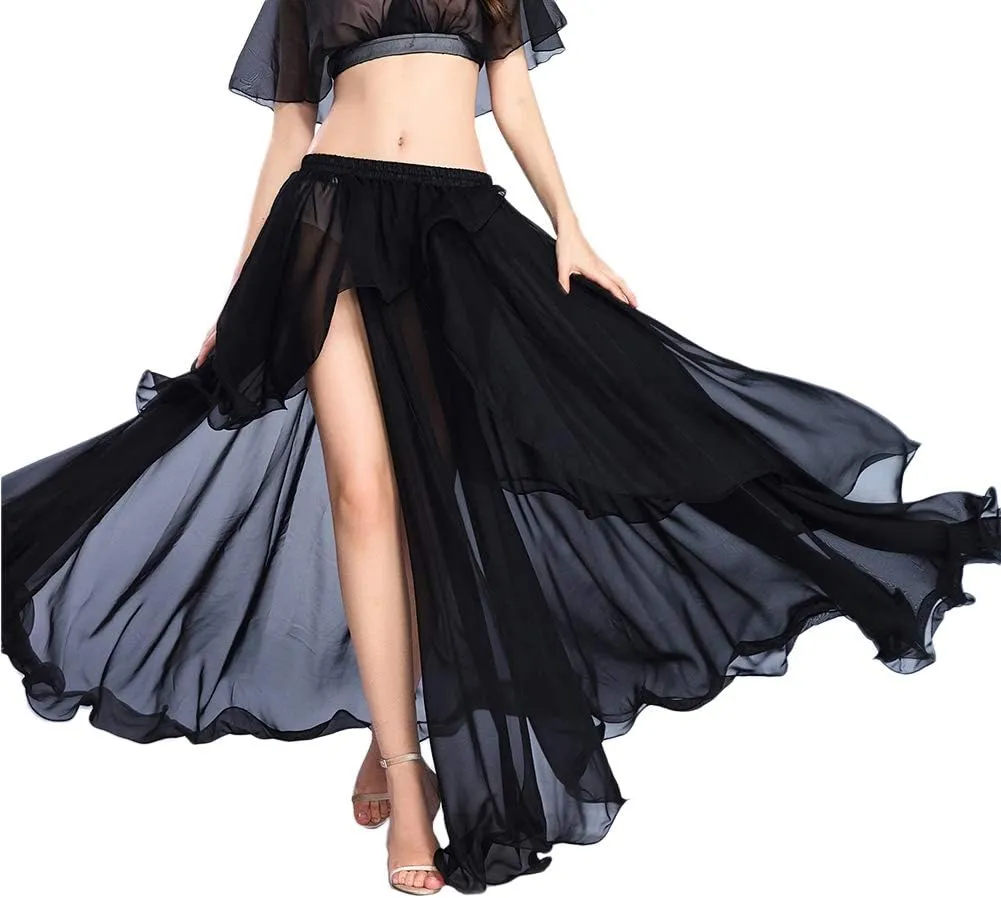 ROYAL SMEELA Chiffon Fairy Belly Dance Skirt Large Swing Skirts Women Belly Dancing Practice Clothing One Size, 11 Colors