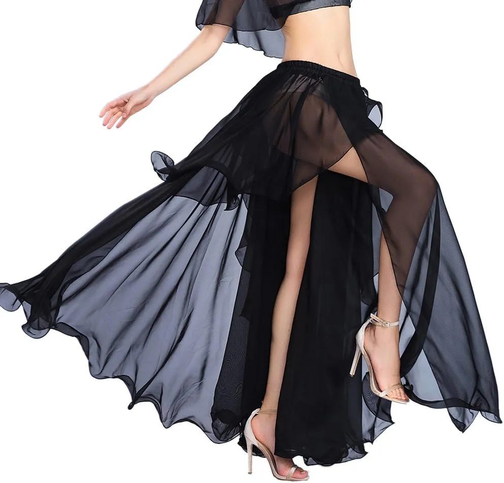 ROYAL SMEELA Chiffon Fairy Belly Dance Skirt Large Swing Skirts Women Belly Dancing Practice Clothing One Size, 11 Colors