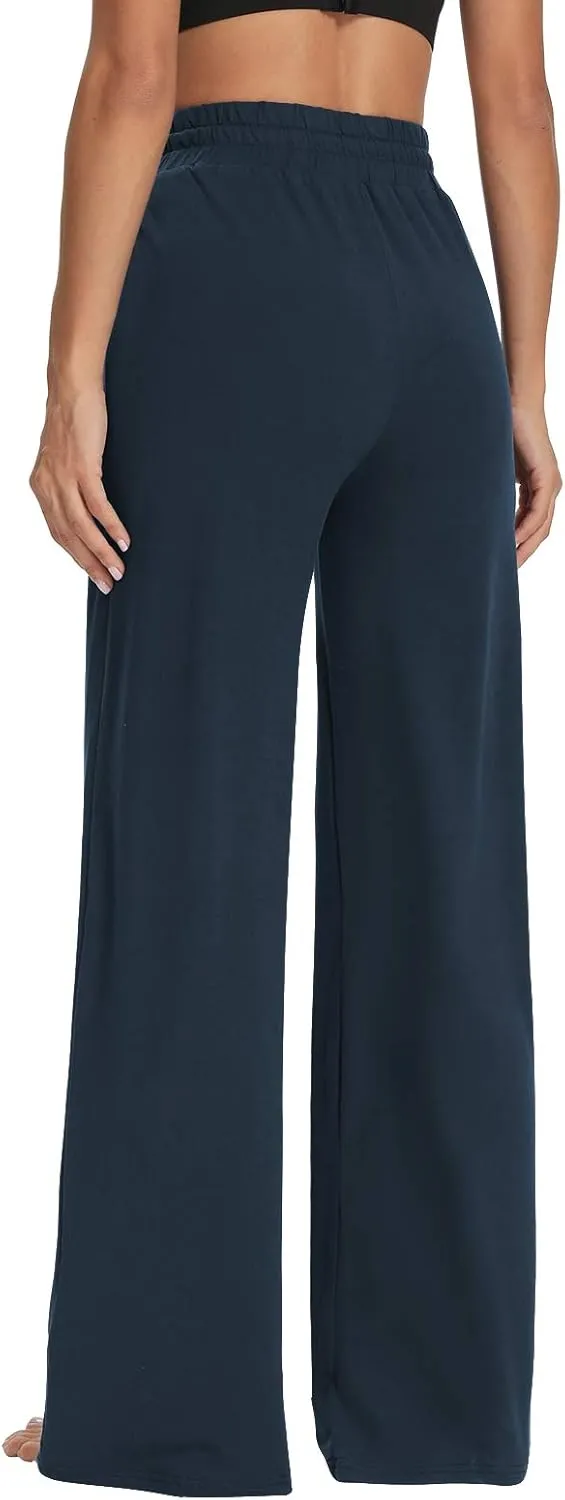 Sarin Mathews Womens Yoga Sweatpants Wide Leg High Waisted Lounge Pajamas Pants Comfy Workout Loose Pants with Pockets