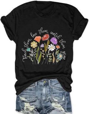 Savarana Women's Spread Kindness Shirt Cute Wildflower Botanical T-Shirt Novelty Positive Blessed Tops Tee