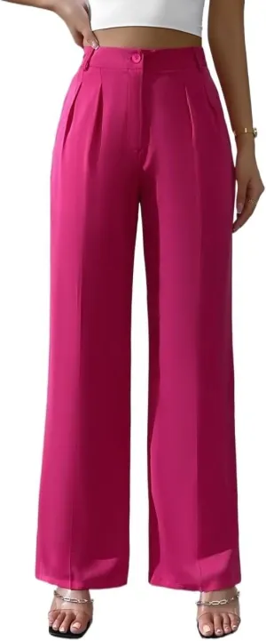 SECOLI Women Causal High Waist Wide Leg Pants High Waist Wide Leg Pants
