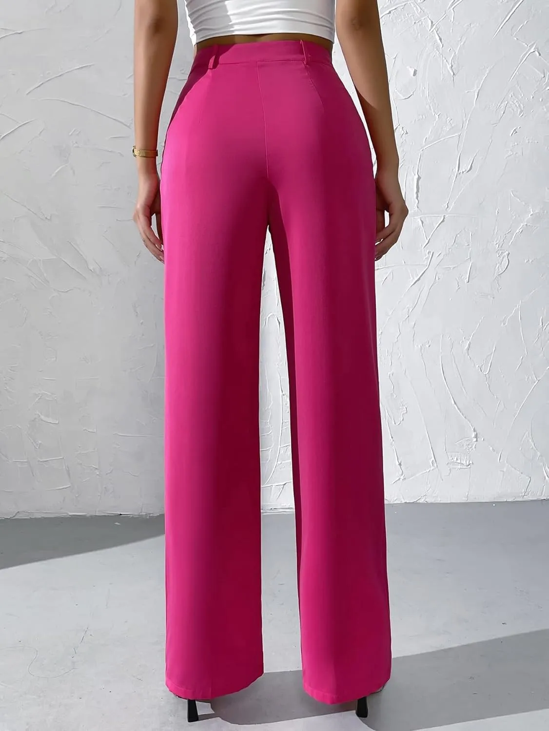 SECOLI Women Causal High Waist Wide Leg Pants High Waist Wide Leg Pants
