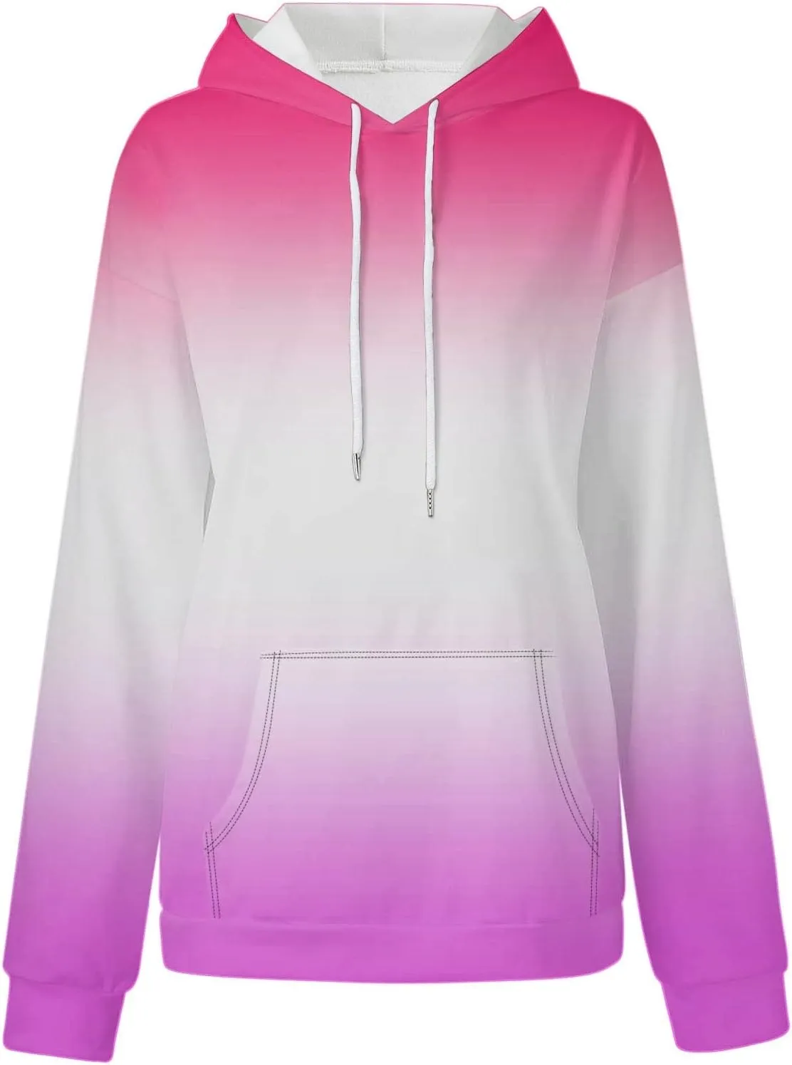 SHAOBGE Hoodies For Women Fall Marble Print Flowy Sweatshirt Long Sleeve Drawstring Blouses And Tops Winter Casual Clothing