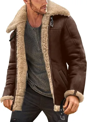 Shearling Coat Men Leather Motorcycle Jacket Trench Coat Men Motorcycle Jacket Men Sueter Para Hombres Leather Top Cool Jackets
