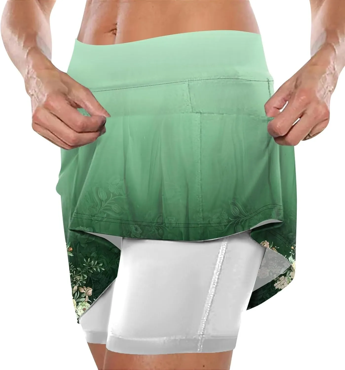 Skorts for Women Dressy Casual with Pockets Floral Print Plus Size Athletic Yoga Shorts Mini Tennis Skirt 2025