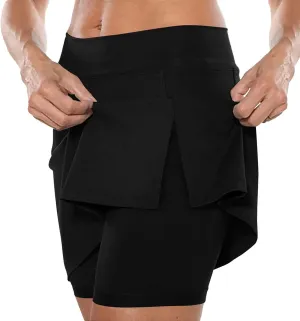 Skorts for Women Dressy High Waist Soft Lightweight Casual Tummy Control Skirt Plus Size Tennis Skirt with Pockets