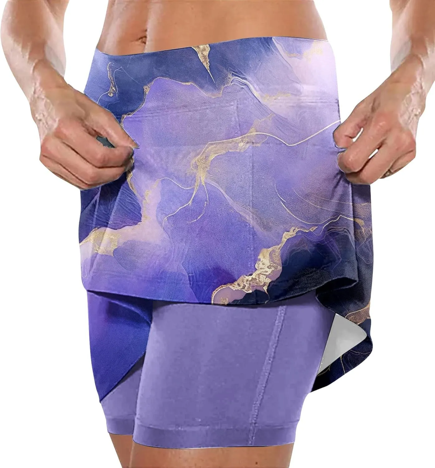 Skorts for Women High Waisted Athletic Tennis Skirt Shorts Lightweight Tummy Control Graphic Print 2025 Yoga Skirts