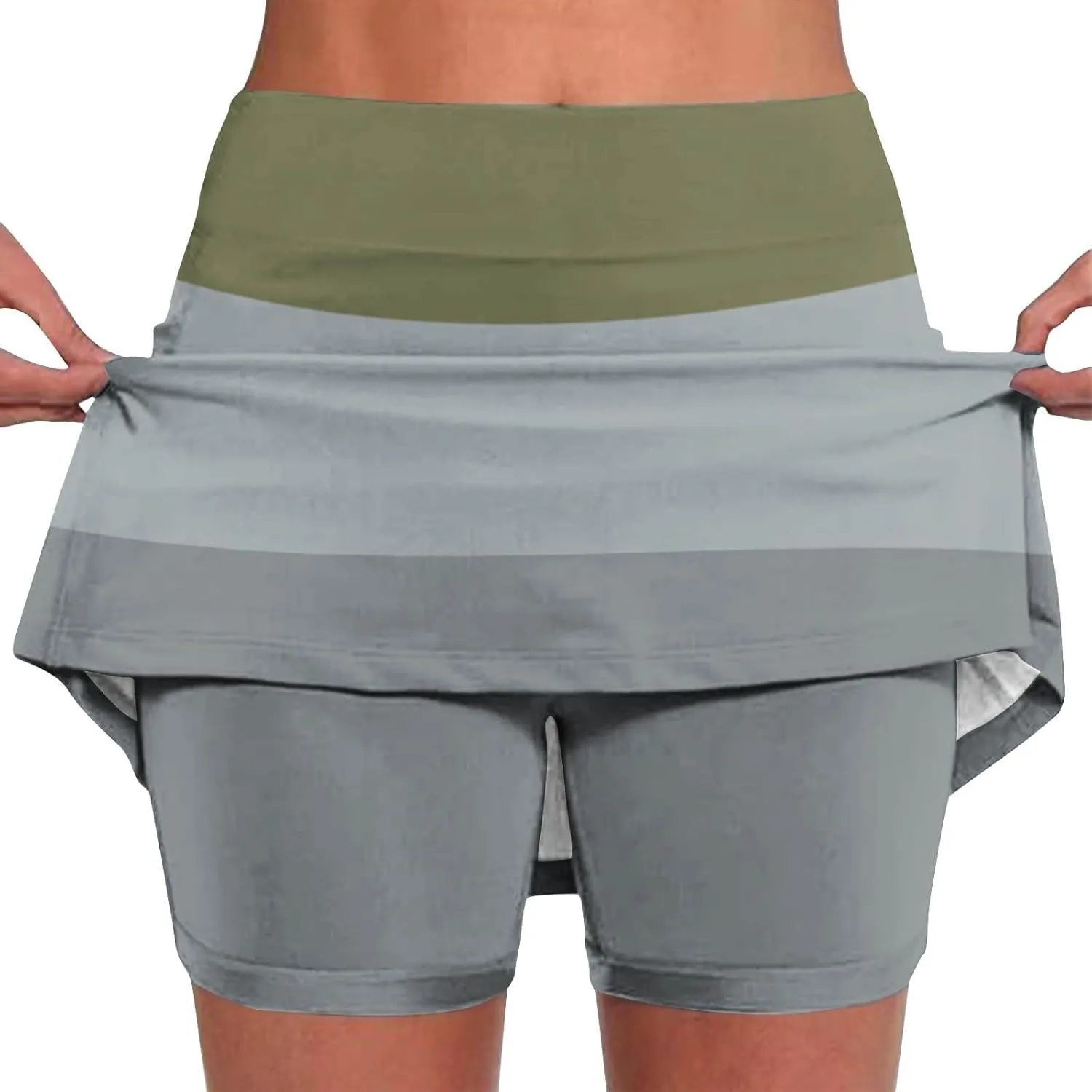 Skorts Skirts for Women Dressy High Waist Tummy Control Skirts Sports Workout Casual Loose Clothes with Pockets