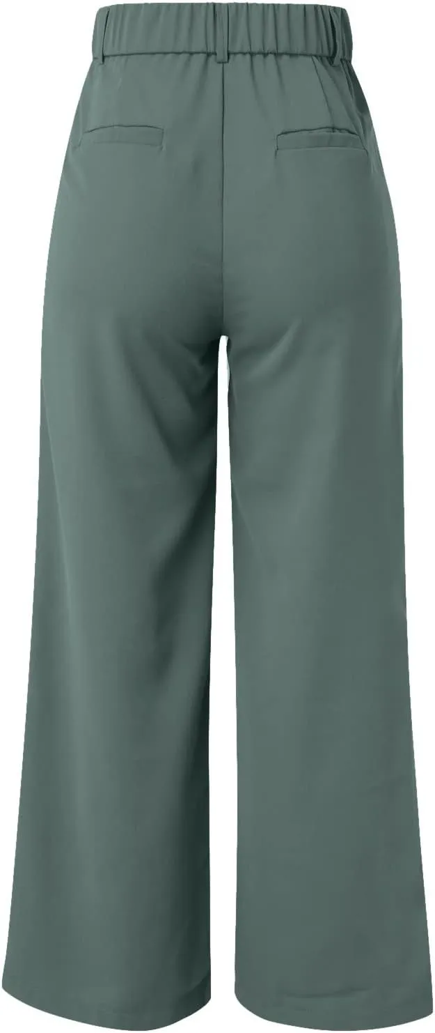 Solid Color Summer Capri for Women Casual Summer with Pockets Golf Pants Capri Lightweight Elastic Waist Capris Crop
