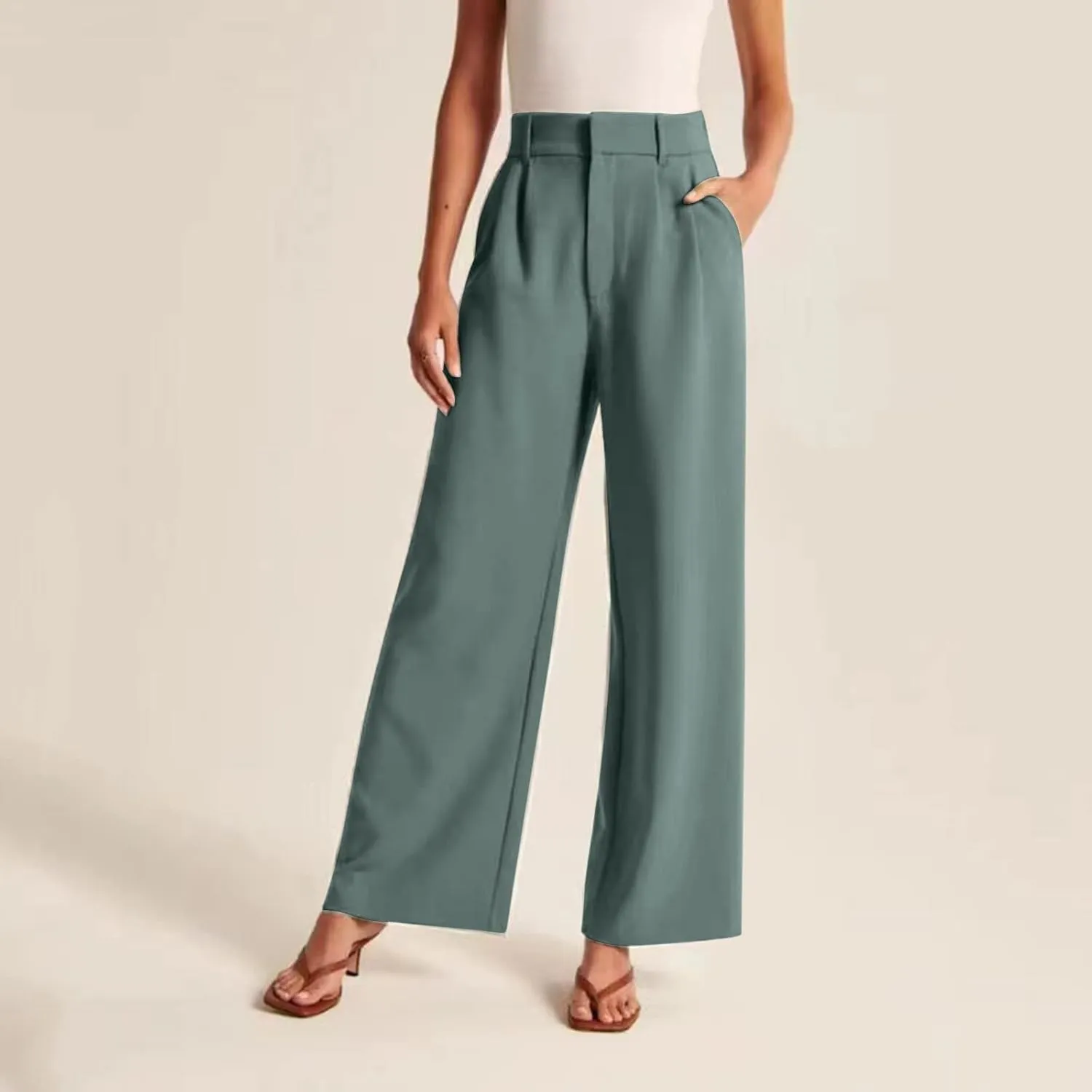 Solid Color Summer Capri for Women Casual Summer with Pockets Golf Pants Capri Lightweight Elastic Waist Capris Crop
