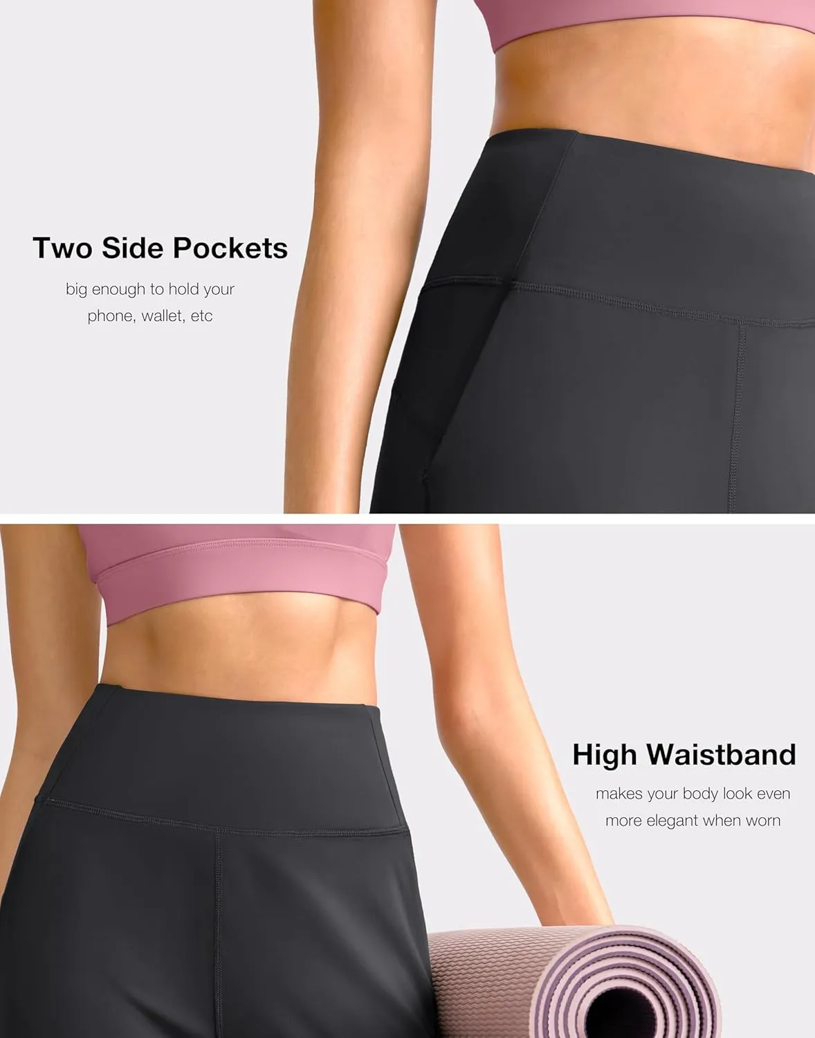 Soothfeel Capri Pants for Women Wide Leg Yoga Pants with Pockets High Waist Casual Dress Crop Pants