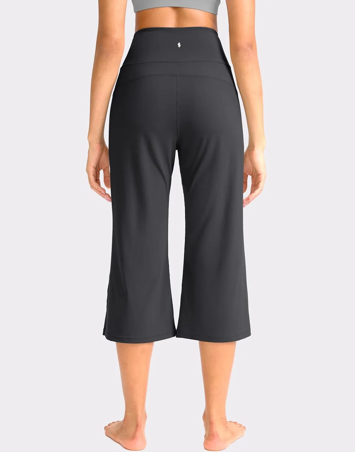 Soothfeel Capri Pants for Women Wide Leg Yoga Pants with Pockets High Waist Casual Dress Crop Pants