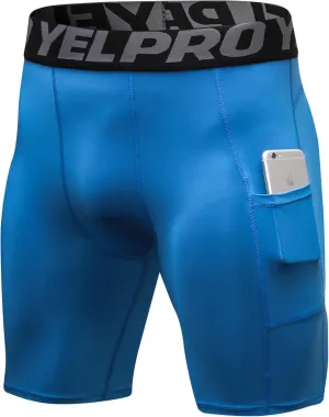 SPVISE Compression Shorts Men Spandex Sports Shorts Workout Running Gym Shorts Cool Dry Athletic Baselayer Underwear Pockets