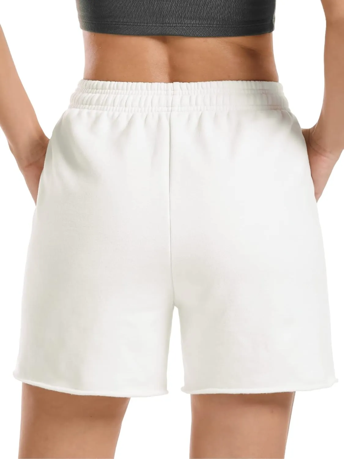 Stelle Women's Sweat Shorts Casual Drawstring Shorts Comfy Cotton High Waisted Workout Lounge Shorts with Pockets