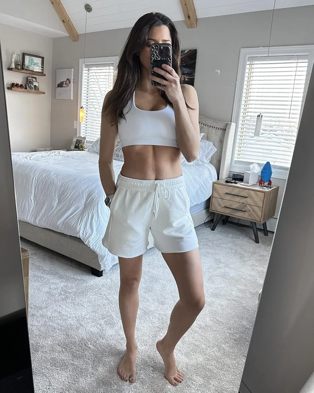 Stelle Women's Sweat Shorts Casual Drawstring Shorts Comfy Cotton High Waisted Workout Lounge Shorts with Pockets