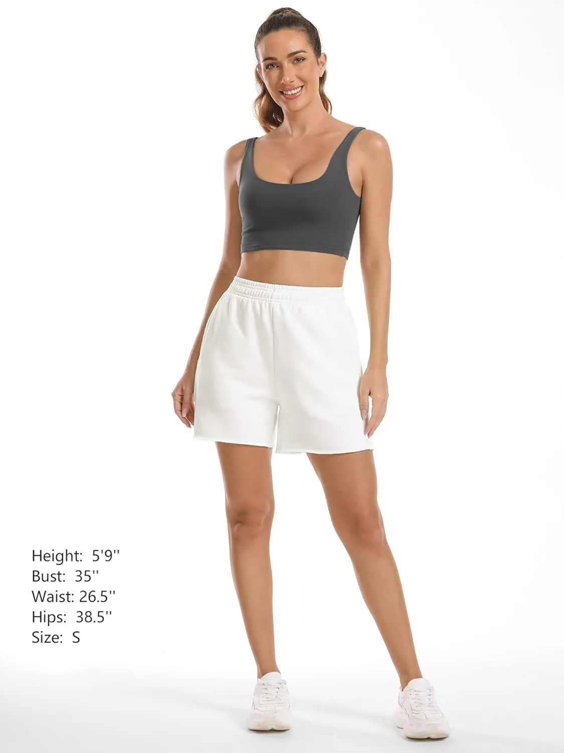 Stelle Women's Sweat Shorts Casual Drawstring Shorts Comfy Cotton High Waisted Workout Lounge Shorts with Pockets