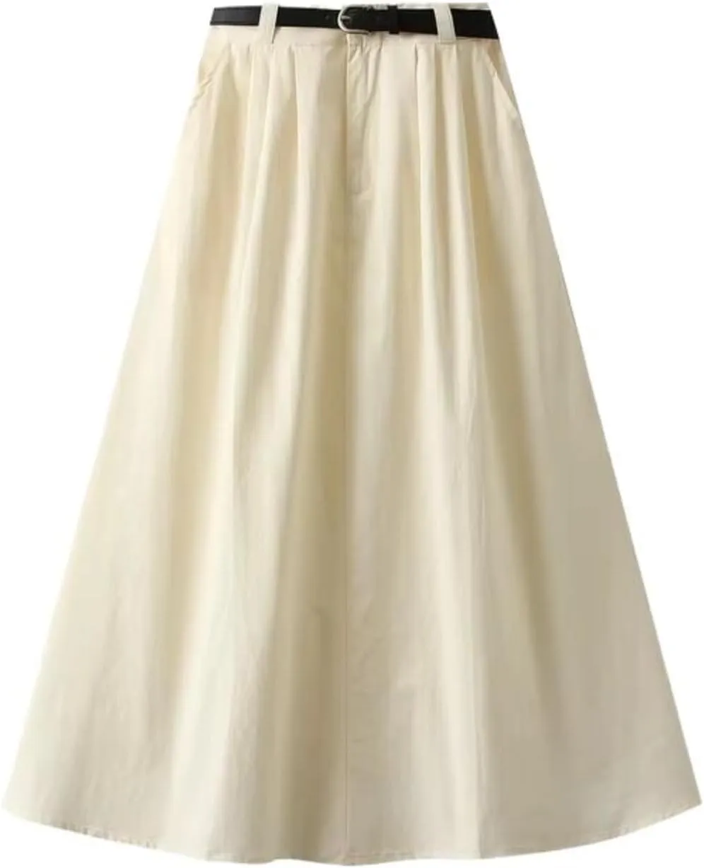 Summer Pleated Skirt Female High Waist Skirt for Women