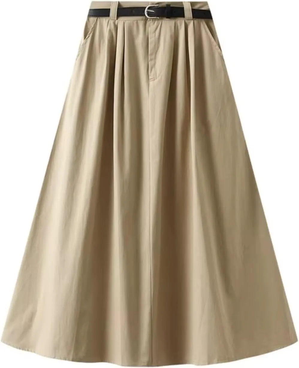 Summer Pleated Skirt Female High Waist Skirt for Women