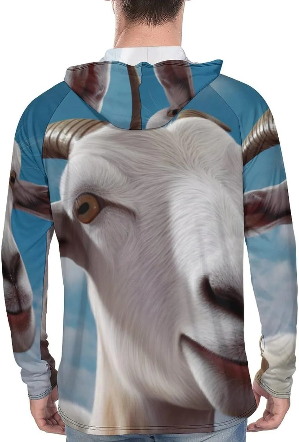 Sun Protection Shirt Long Sleeve Hoodie Goat Lightweight Rash Guard Quick Dry Sun Shirt for Outdoor