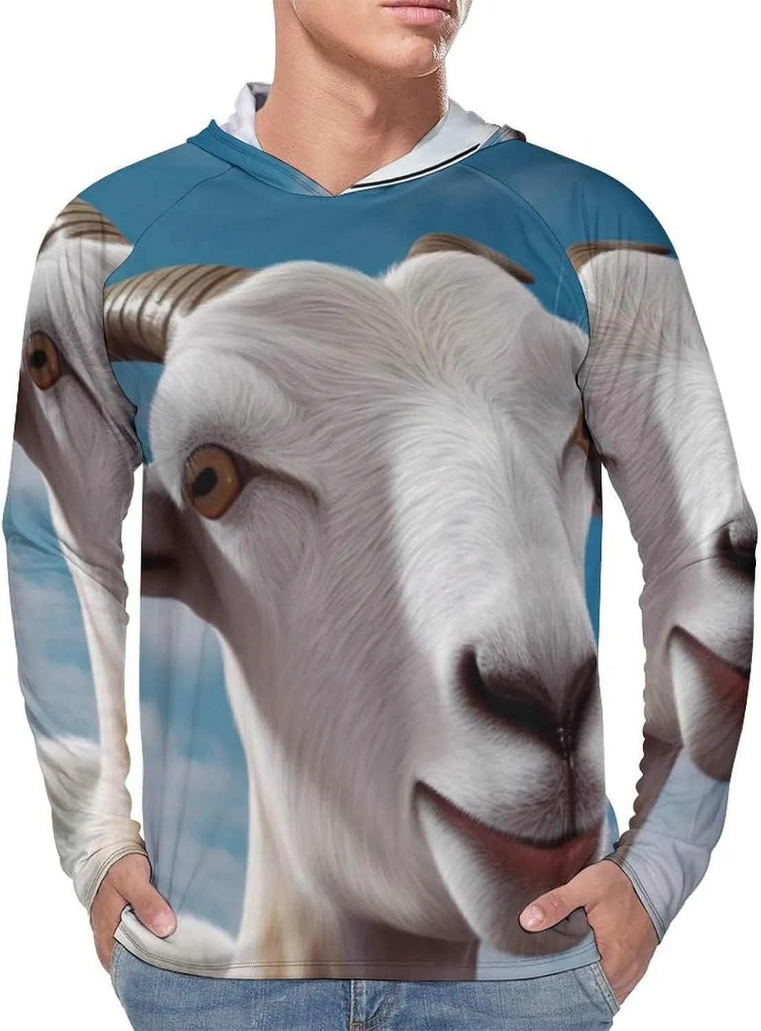 Sun Protection Shirt Long Sleeve Hoodie Goat Lightweight Rash Guard Quick Dry Sun Shirt for Outdoor