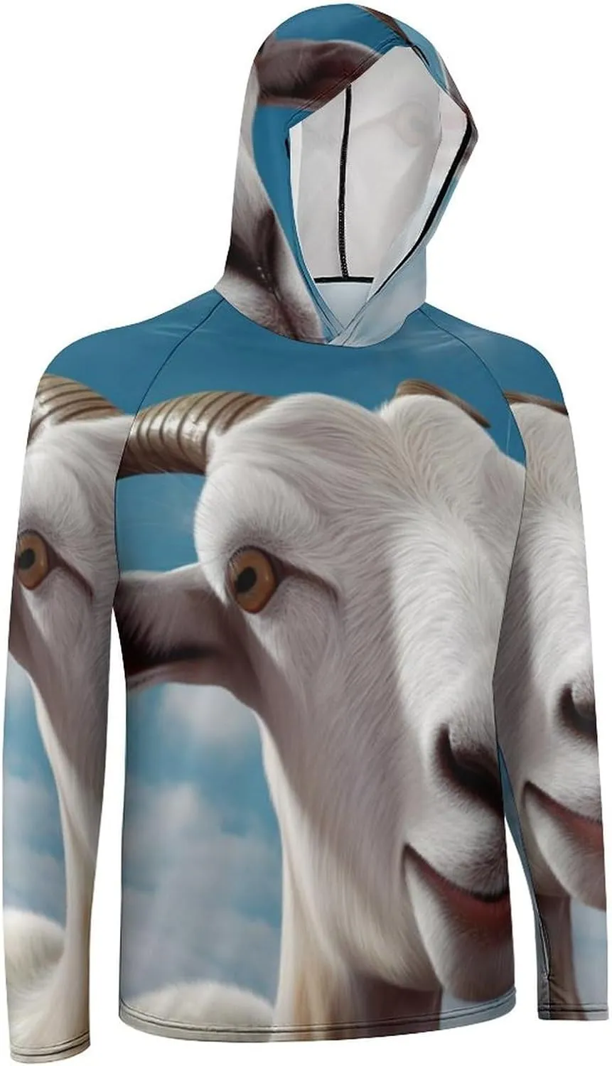 Sun Protection Shirt Long Sleeve Hoodie Goat Lightweight Rash Guard Quick Dry Sun Shirt for Outdoor
