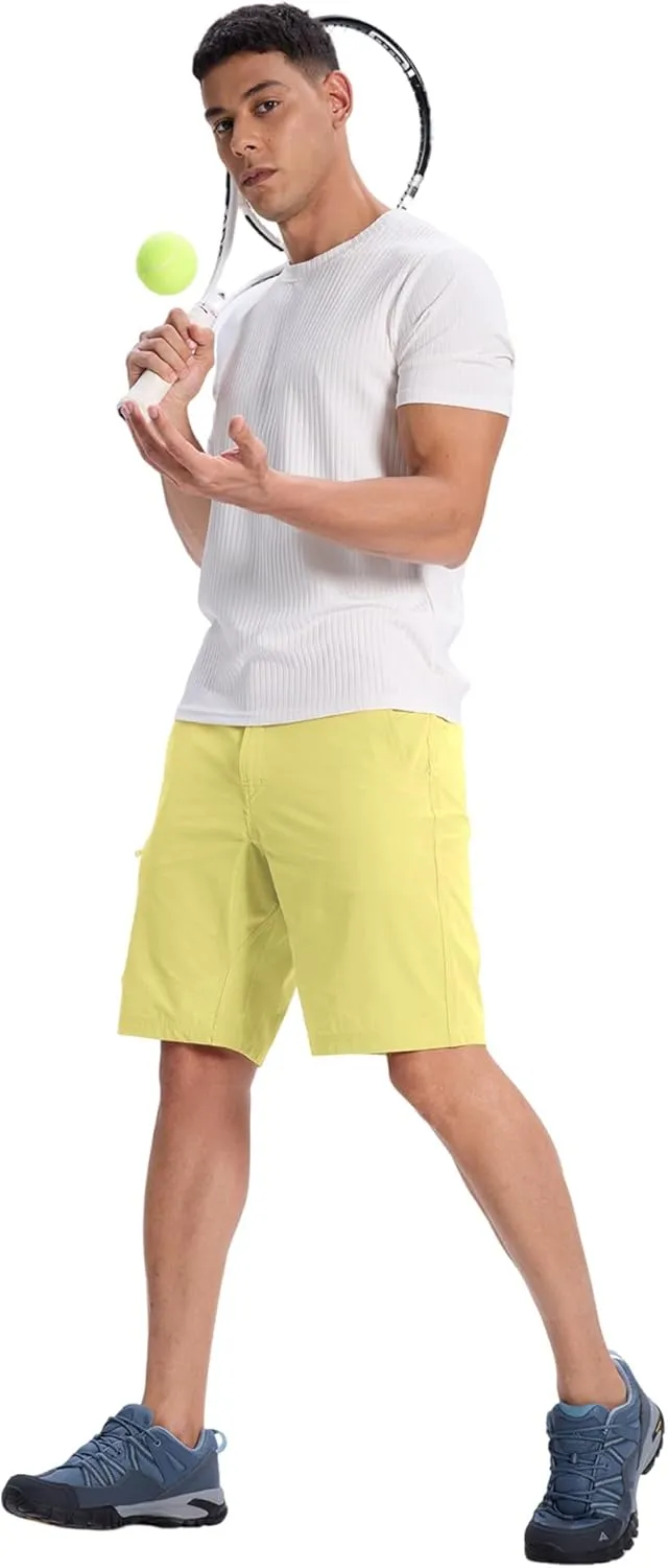 Susclude Men's Casual Shorts Stretch Golf Shorts 10" Quick Dry Summer Fishing Hiking Work Shorts with 6 Pockets