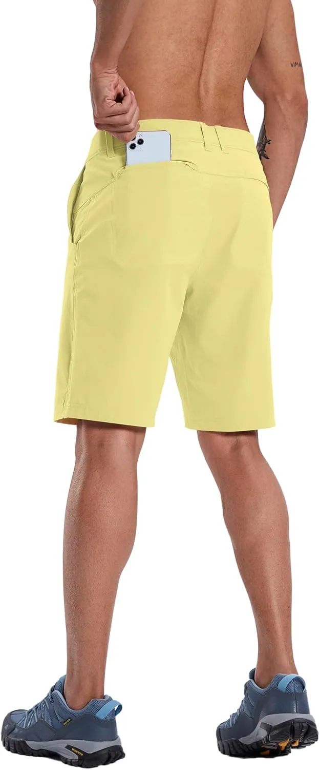 Susclude Men's Casual Shorts Stretch Golf Shorts 10" Quick Dry Summer Fishing Hiking Work Shorts with 6 Pockets