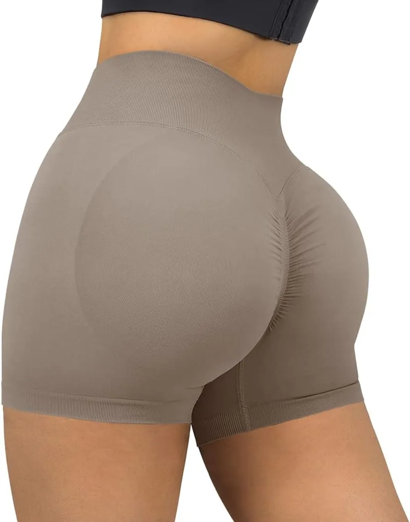 SUUKSESS Women Seamless Booty Shorts Butt Lifting High Waisted Workout Shorts
