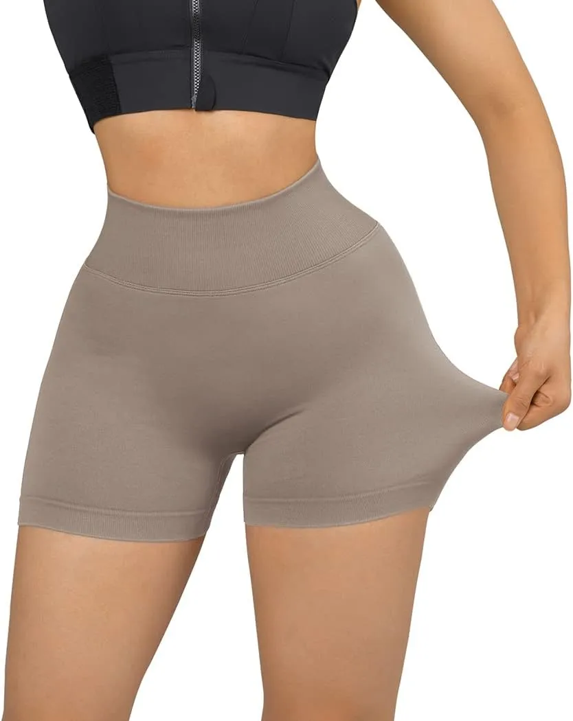 SUUKSESS Women Seamless Booty Shorts Butt Lifting High Waisted Workout Shorts