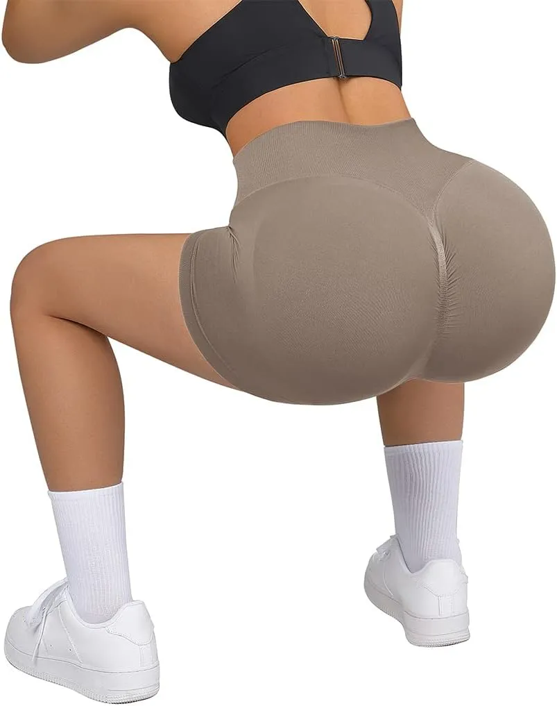 SUUKSESS Women Seamless Booty Shorts Butt Lifting High Waisted Workout Shorts