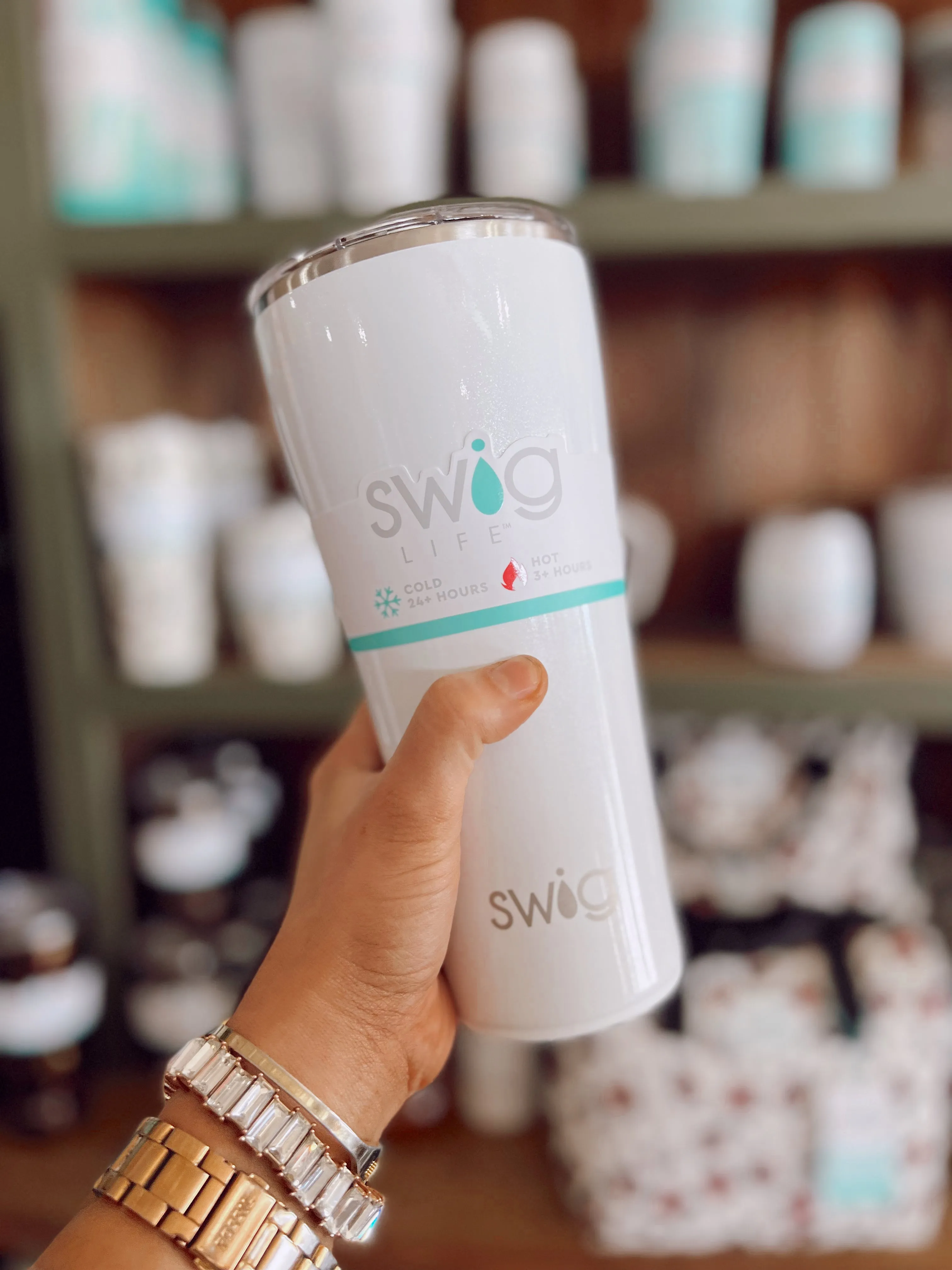 Swig Shimmer White Diamond - 32 oz Tumbler