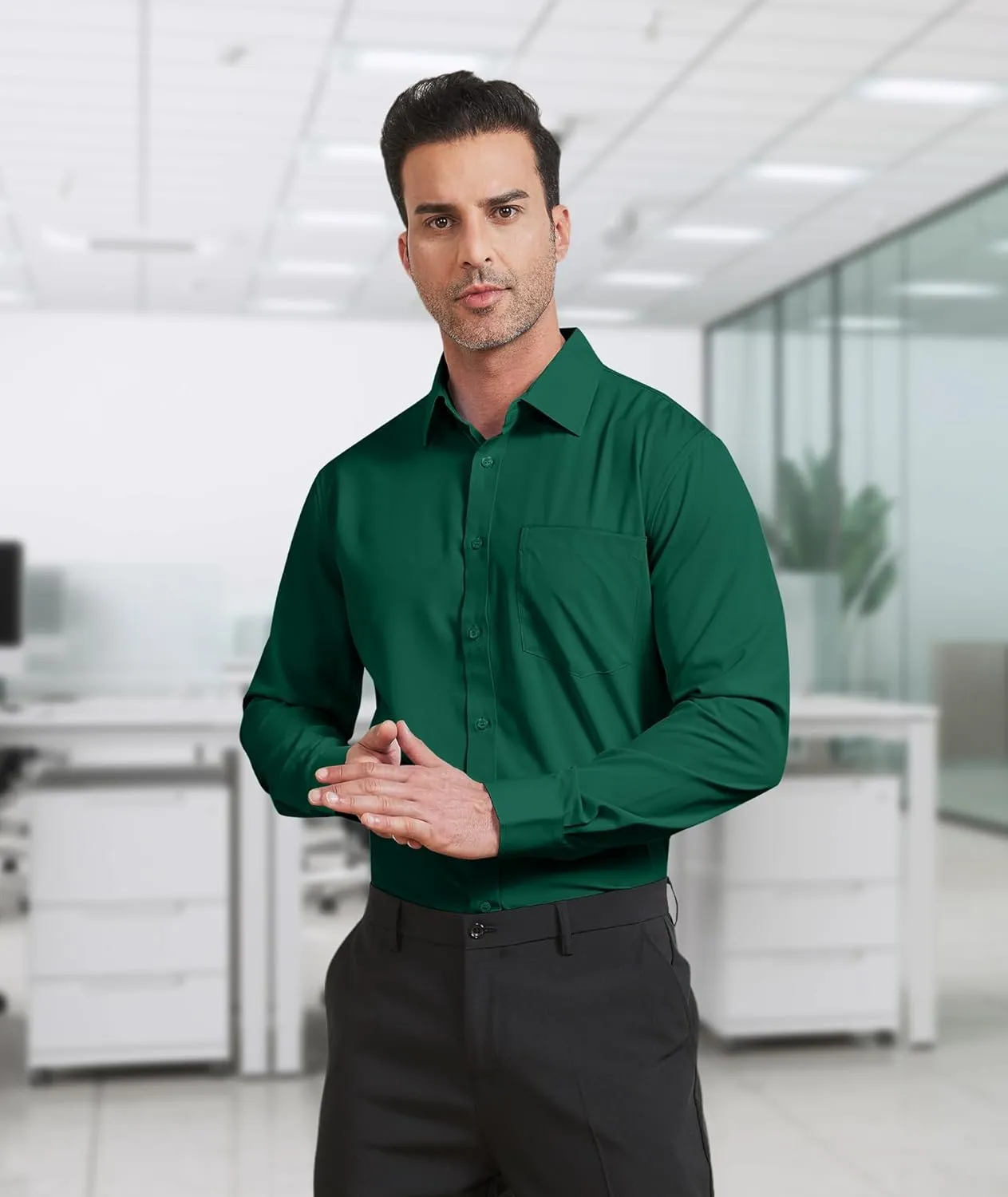 SWISSWELL Dress Shirt for Mens Long Sleeve Casual Button Down Shirts Wrinkle-Free Button Up Shirt