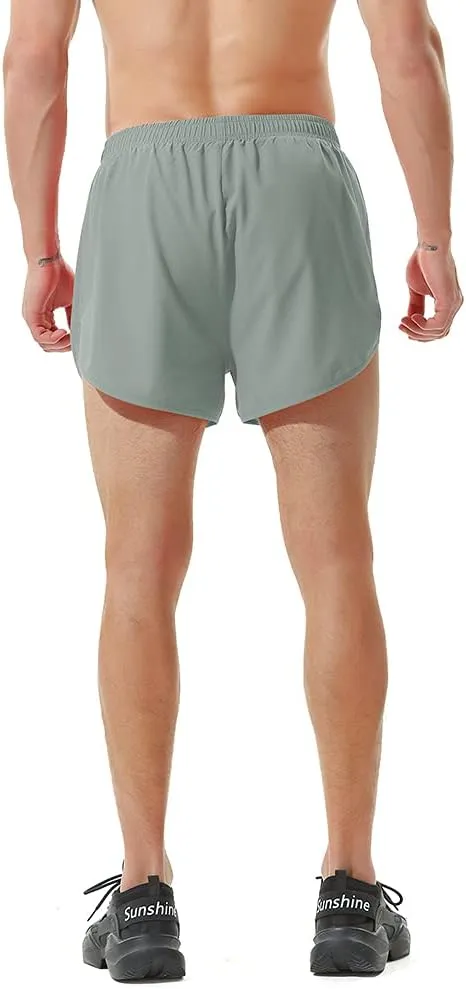 TENJOY Men's Running Shorts Gym Athletic Workout Shorts for Men 3 inch Sports Shorts with Zipper Pocket