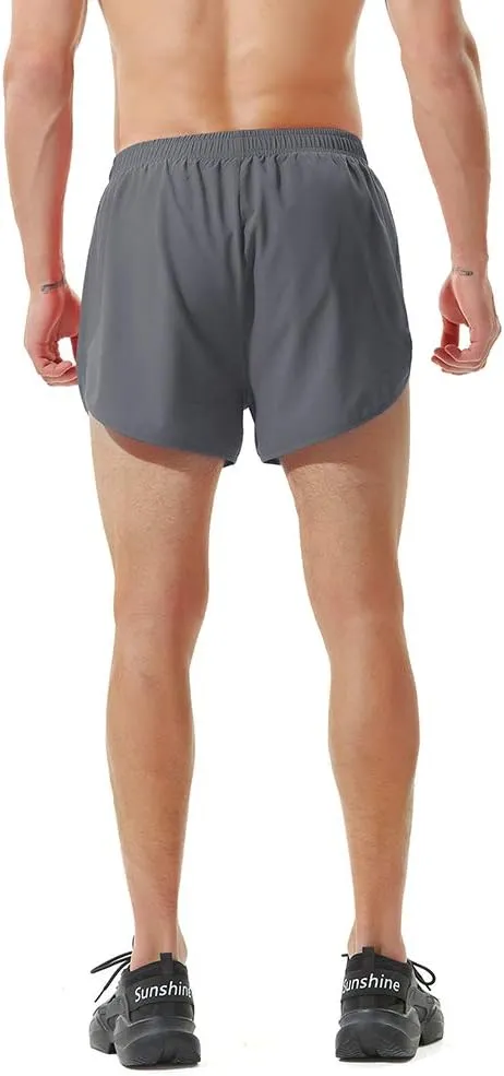 TENJOY Men's Running Shorts Gym Athletic Workout Shorts for Men 3 inch Sports Shorts with Zipper Pocket