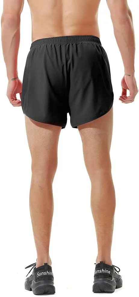 TENJOY Men's Running Shorts Gym Athletic Workout Shorts for Men 3 inch Sports Shorts with Zipper Pocket