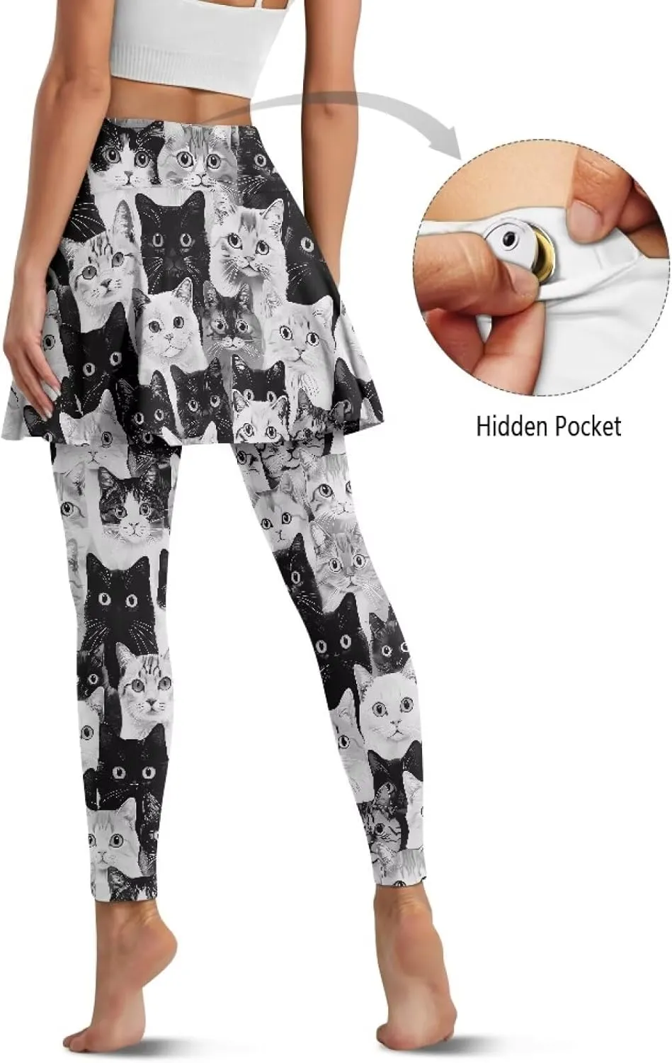 Tennis Skirted Leggings for Women Soft High Waist Leggings Athletic Skirt Tummy Control Leggings Skirt XS-3XL