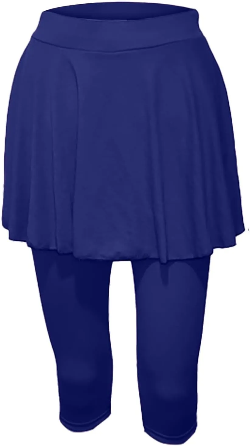Tennis Skirts for Women Yoga Golf Pants Skorts Womens Capri Leggings with Pockets Skirted Gym Legging with Athletic Skirt