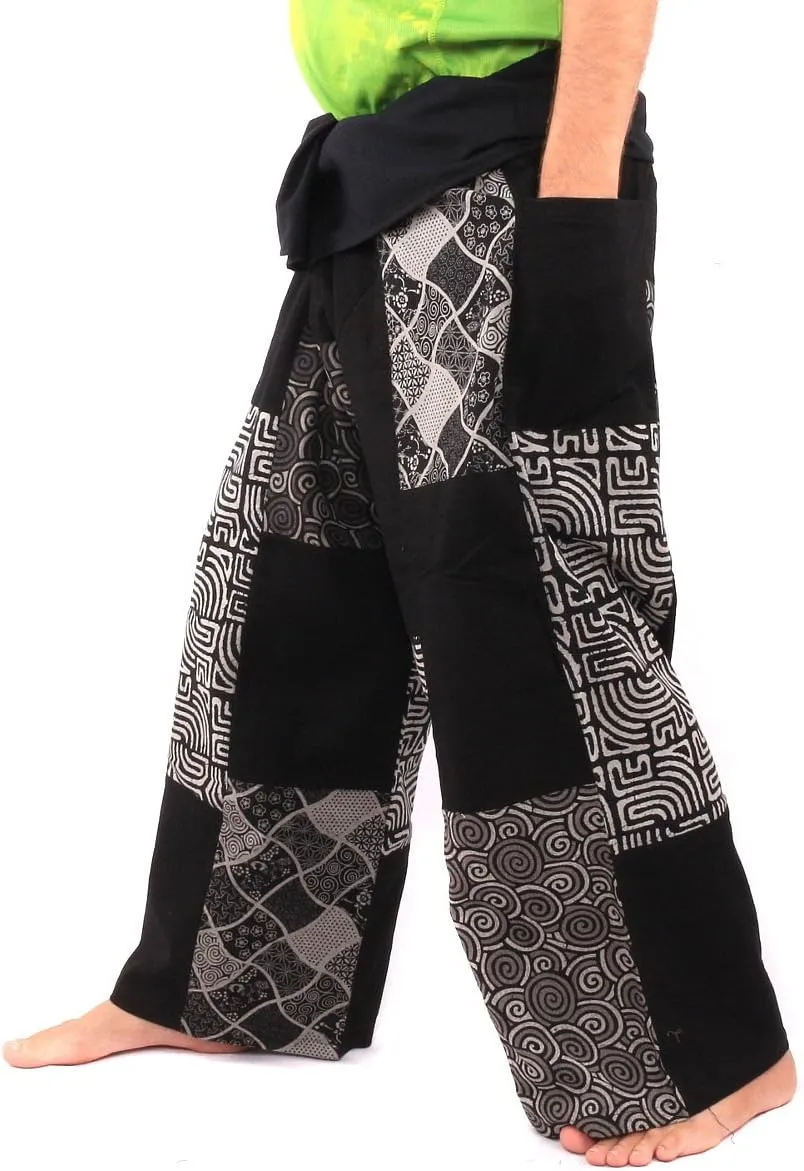 Thai Fisherman Pants Patchwork Cotton Traditional Wrap Pants
